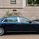 Luxury blue Mercedes-Maybach s600 limousine